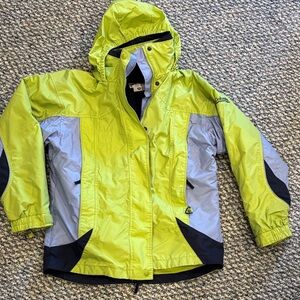 Vibrant Lime and Gray Kids Raincoat